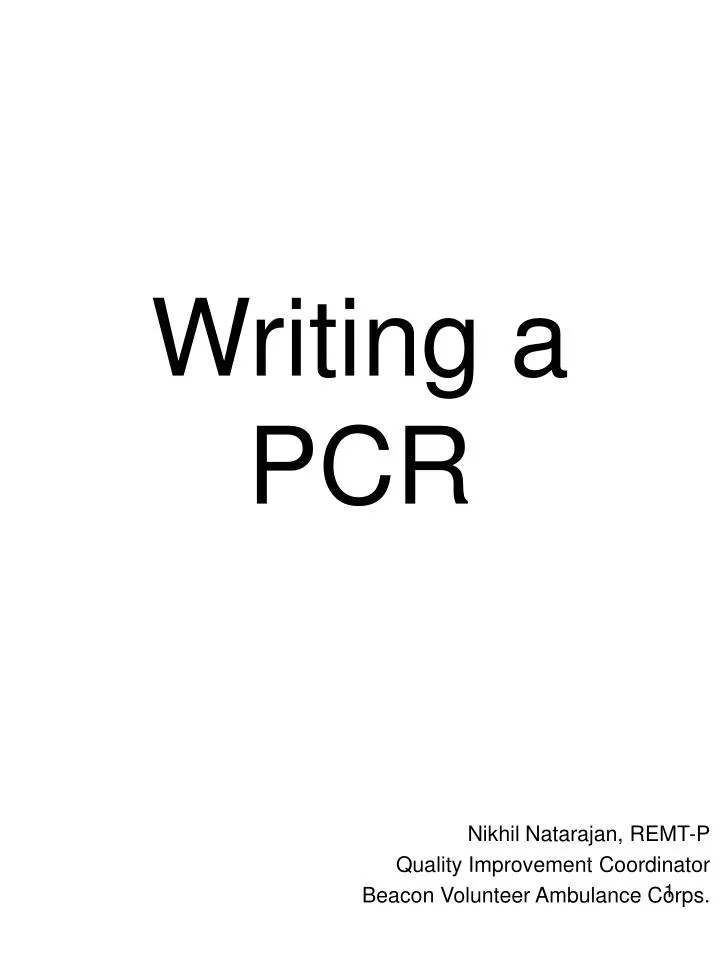 writing a pcr