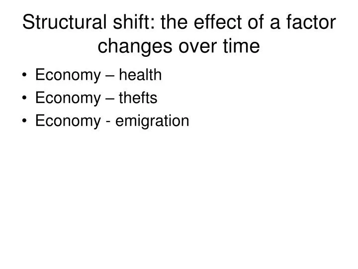structural shift the effect of a factor changes over time