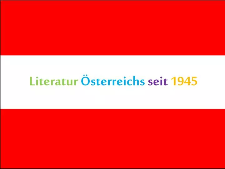 literatur sterreichs seit 1945