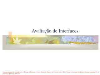 avalia o de interfaces