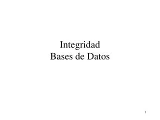 integridad bases de datos