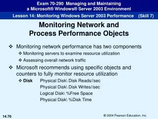 Monitoring network performance has two components
