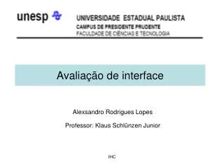 avalia o de interface