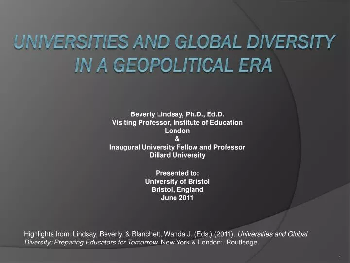 universities and global diversity in a geopolitical era