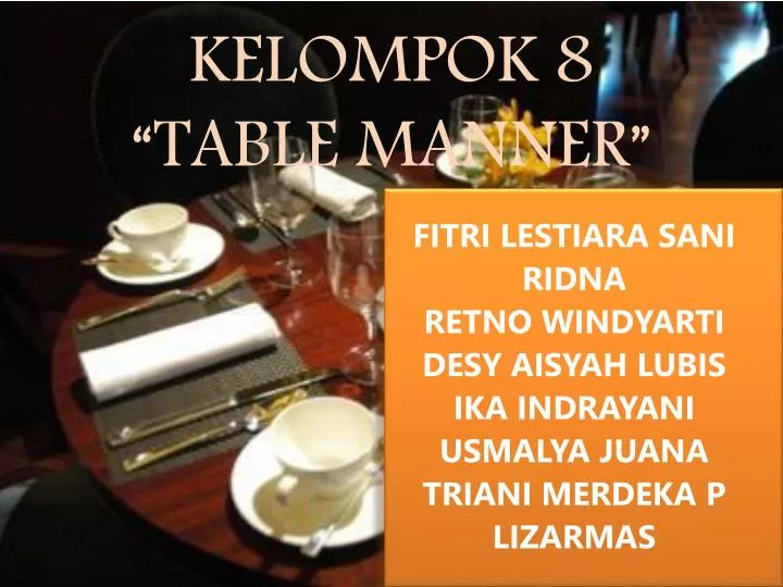 kelompok 8 table manner