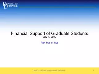 Financial Support of Graduate Students