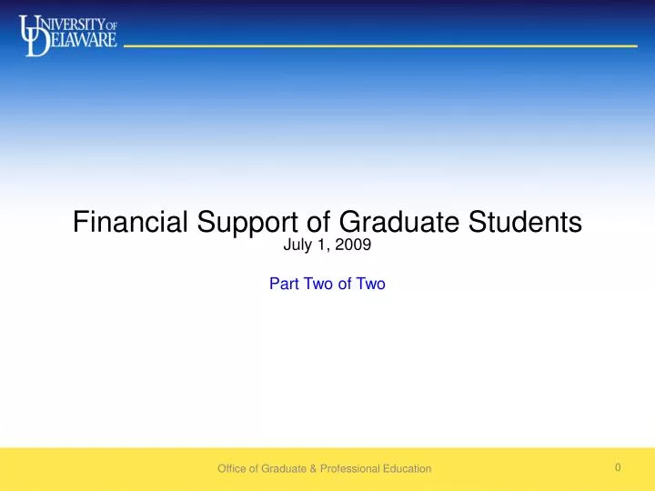 financial support of graduate students