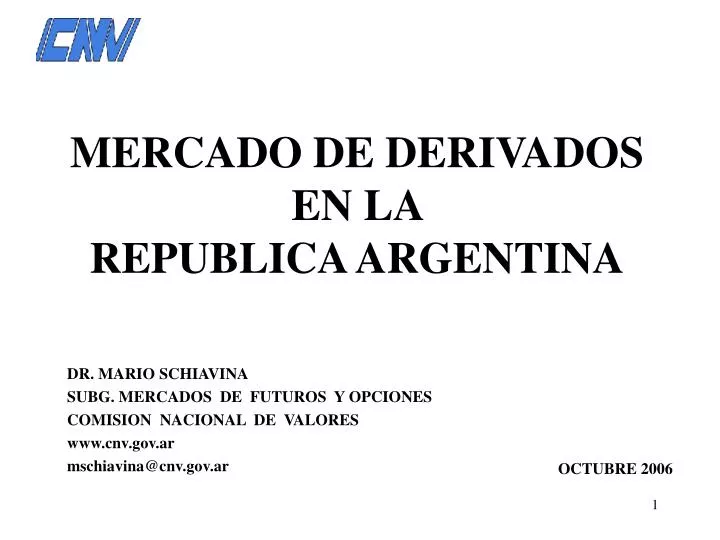 mercado de derivados en la republica argentina