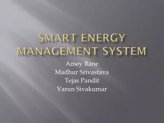 Smart Energy management SyStem