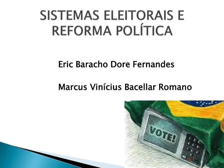 sistemas eleitorais e reforma pol tica