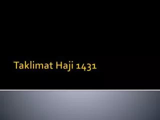 taklimat haji 1431