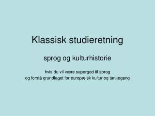 klassisk studieretning