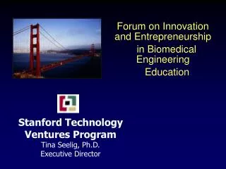 Stanford Technology Ventures Program Tina Seelig, Ph.D. Executive Director