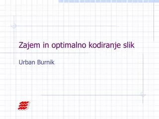 zajem in optimalno kodiranje slik