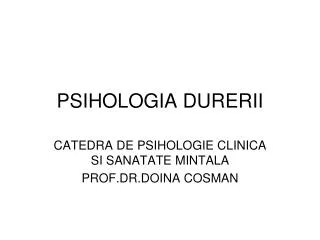 psihologia durerii