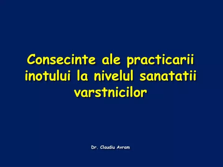 consecinte ale practicarii inotului la nivelul sanatatii varstnicilor dr claudiu avram