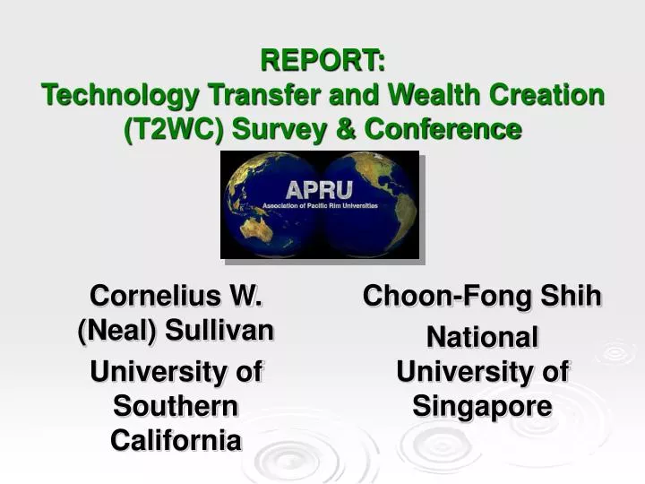 report technology transfer and wealth creation t2wc survey conference