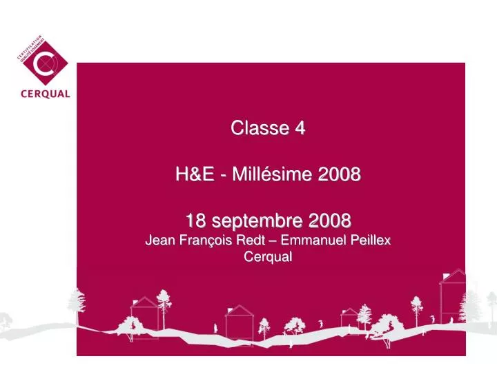 classe 4 h e mill sime 2008 18 septembre 2008 jean fran ois redt emmanuel peillex cerqual