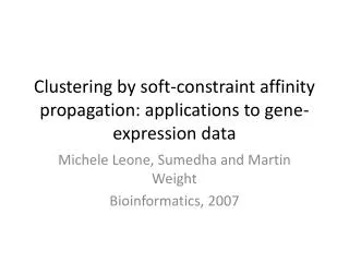 Clustering by soft-constraint affinity propagation: applications to gene-expression data