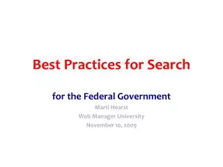 Best Practices for Search