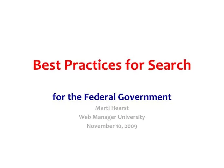 best practices for search