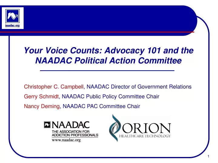 your voice counts advocacy 101 and the naadac political action committee