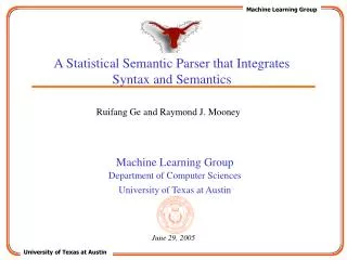 A Statistical Semantic Parser that Integrates Syntax and Semantics