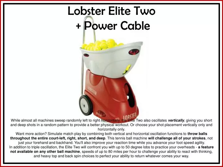 lobster elite two power cable