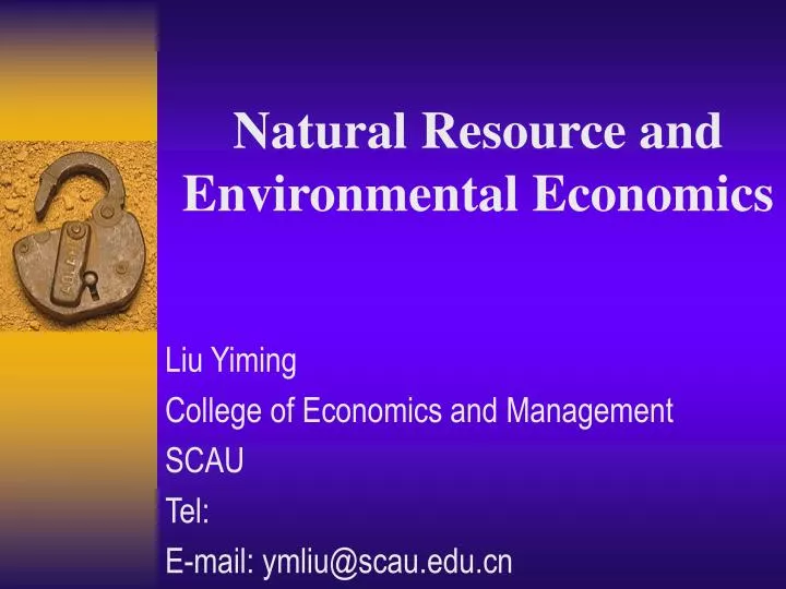natural resource and environmental economics