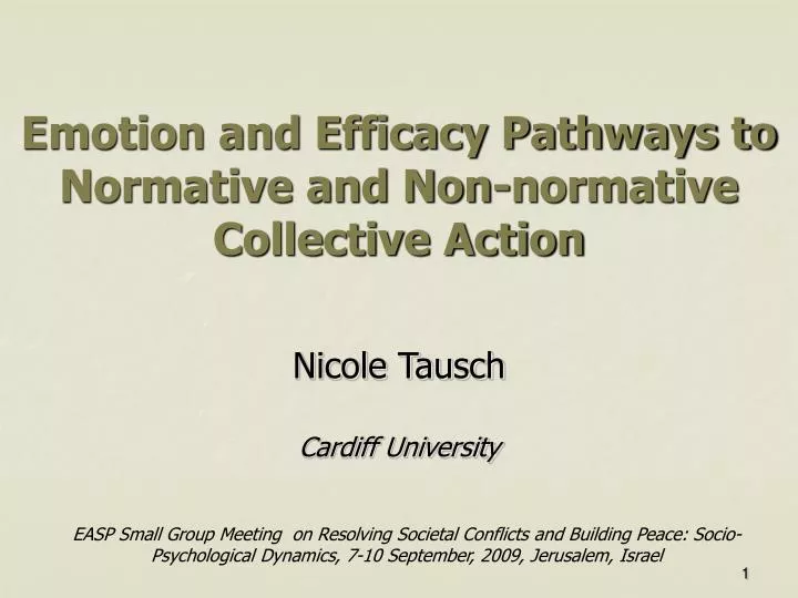 emotion and efficacy pathways to normative and non normative collective action