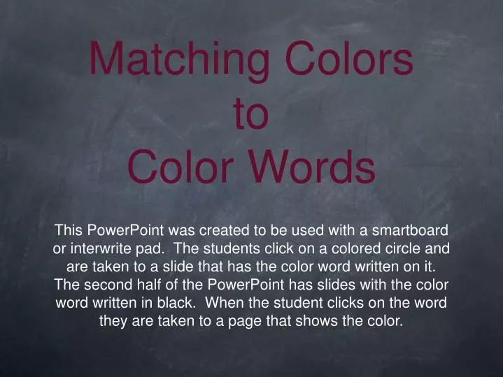 matching colors to color words