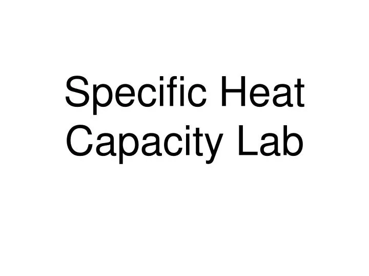 specific heat capacity lab