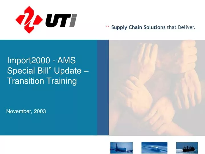 import2000 ams special bill update transition training