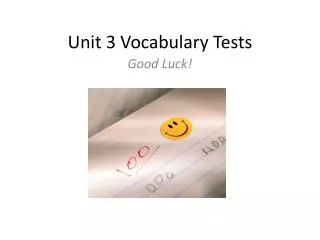 Unit 3 Vocabulary Tests