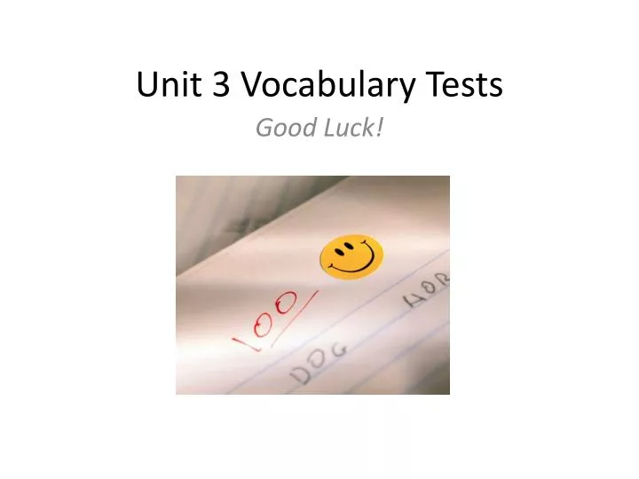 unit 3 vocabulary tests