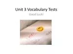 Unit 3 Vocabulary Tests - slide 1