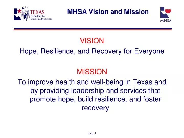 mhsa vision and mission