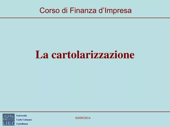 la cartolarizzazione