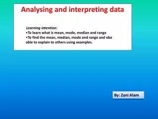 Analysing and interpreting data