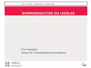 kommunikation og ledelse