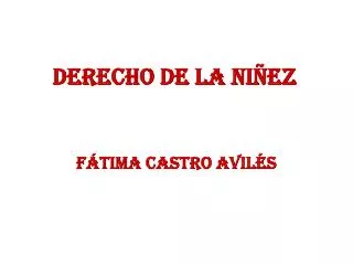 derecho de la ni ez