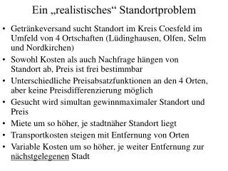 ein realistisches standortproblem
