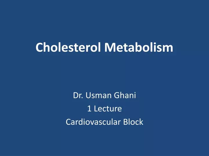 cholesterol metabolism