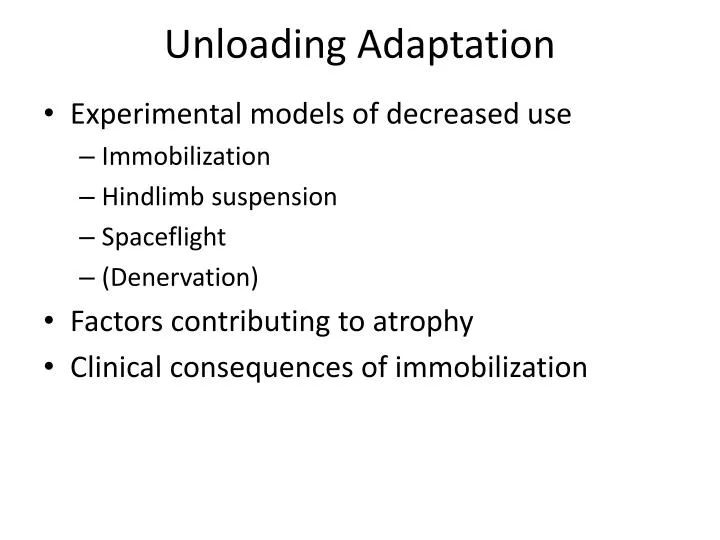 unloading adaptation