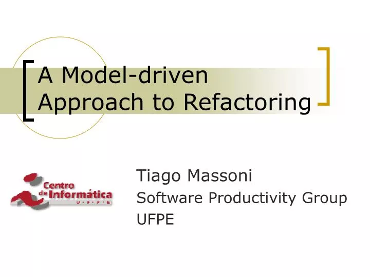a model driven approach to refactoring