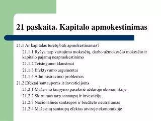 2 1 paskaita kapitalo apmokestinimas
