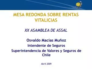 mesa redonda sobre rentas vitalicias xx asamblea de assal