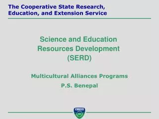 Multicultural Alliances Programs P.S. Benepal