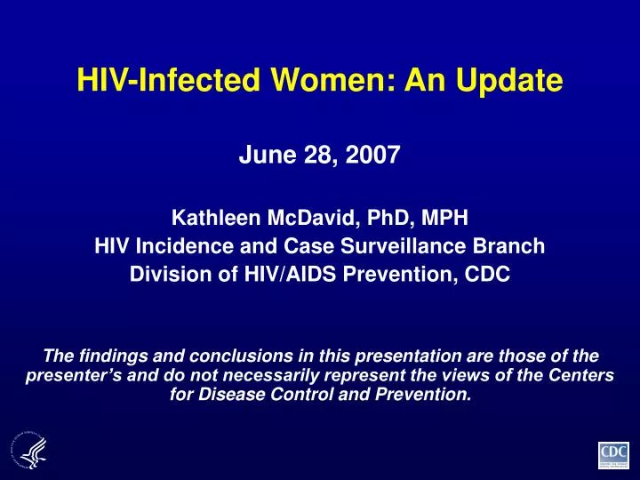 hiv infected women an update