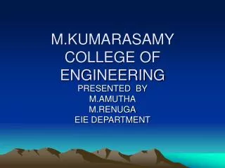 M.KUMARASAMY COLLEGE OF ENGINEERING